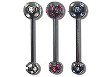 BB0310 Double Multi Gem Black Barbells THUMBNAIL