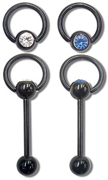 BB0320 Gem with Hoop Black Barbell MAIN