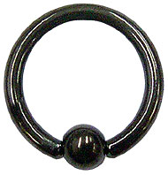 Black Titanium Coated Captive Rings MAIN