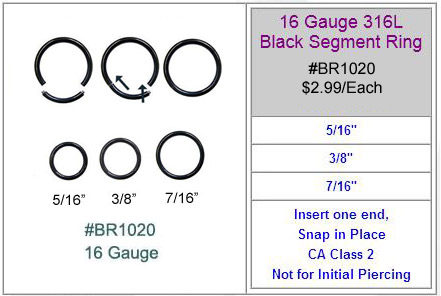 BR1020 Black Segment Rings 16G MAIN