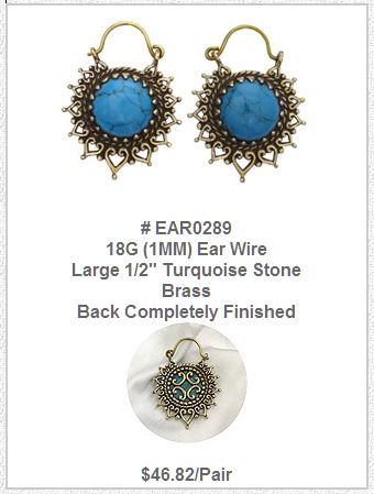 EAR0289 Large 1/2" Turquoise MAIN