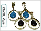 EAR0293 Tiger Eye, Turquoise THUMBNAIL