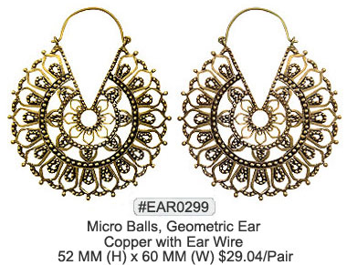 EAR0299 Micro Balls Geometric Ear Wire MAIN