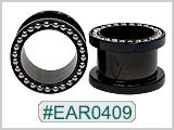 EAR0409, Black Titanium Colored 316L Threaded Ear Tunnels THUMBNAIL
