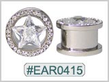 EAR0415, Star Gem  Ear Tunnels THUMBNAIL