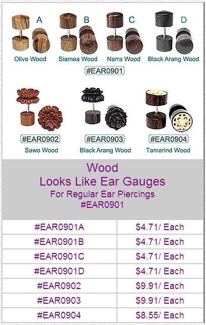 EAR0901 - Wooden Faux Plugs MAIN