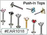 EAR1018 Gem Push-In Tops 18, 16G THUMBNAIL