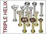 EAR1081, EAR1082 16G Triple Ear Helix Gems THUMBNAIL