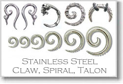 Ear- Stainless Steel Claw, Spiral, Talons