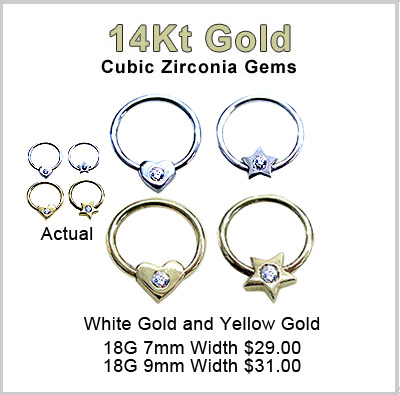 GR1022 18G 14Kt Gem Heart & Star Rings MAIN