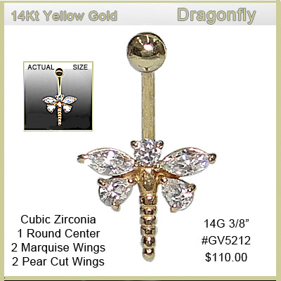 14Kt Yellow Gold #GV5212 Dragonfly MAIN