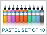 10 Pastel Color Tattoo Ink Set THUMBNAIL