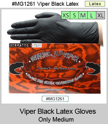 MG1261 Viper Black Latex Gloves MAIN