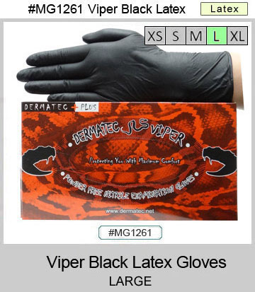 MG1261 Viper Black Latex Gloves MAIN