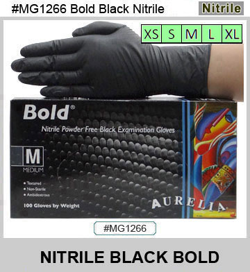 MG1266 "BOLD" Black Nitrile Gloves MAIN