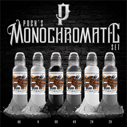 Poch's Monochromatic Tattoo Ink 1 Oz Set of 6 THUMBNAIL