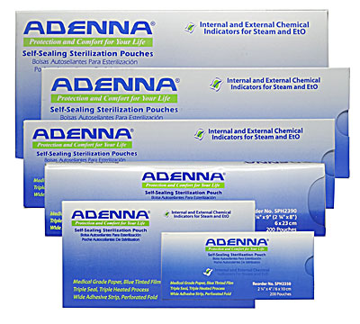Adenna 3 1/2" X 9" Sterilization Pouch FREE SHIP! Box of 200 SPECIAL 