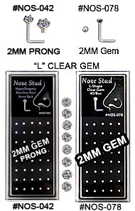 NOS-042 "L" 2MM PRONG NOS-078 "L"- 2MM Gem THUMBNAIL