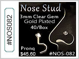 NOS082 3mm Gem 316L Nose Gem Screw THUMBNAIL