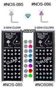 NOS-085 "L" 3-Gem Clear NOS-086 Assorted Gems THUMBNAIL