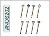 NOS202, Color Gem Nostril Nose Bones THUMBNAIL