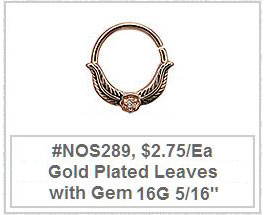 #NOS289 Gold Plated Leaves Gem MAIN