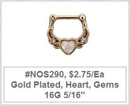 #NOS290 Gold Plated Heart Stone MAIN