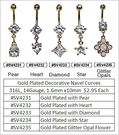 SV4231 Gold Plated Navel Gems MAIN