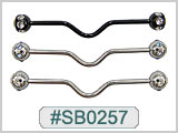 SB0257 Ear Project Industrial Bars with 2 Gem Balls MAIN