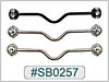 SB0257 Ear Project Industrial Bars with 2 Gem Balls THUMBNAIL