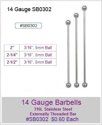 SB0302-Long 14G Barbells MAIN