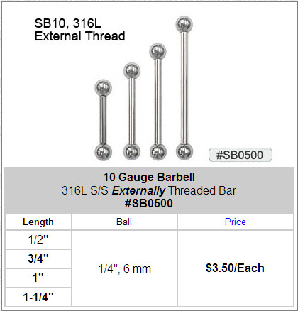 SB0500, 10 Gauge External Barbell MAIN