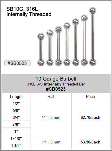 SB0523, 10 Gauge Barbells MAIN