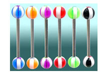SB3122 UV Cross-Stripe Ball Barbells S/S Bar THUMBNAIL