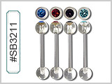 SB3211 Clear UV Ball Gem Barbells THUMBNAIL