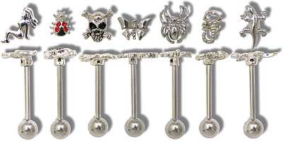 SB4140 14G Barbells with Designer Cast Tops MAIN