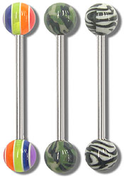 SB4329 Rainbow, Camouflage, Zebra Ball Barbells MAIN