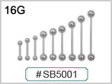 SB5001, 16G Straight Barbells THUMBNAIL