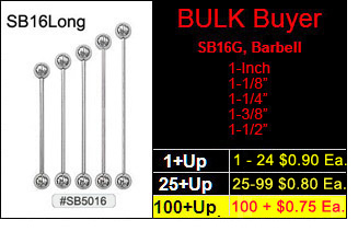 SB5016, 16G Straight Long Barbells MAIN