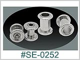 SE0252 Ribbed End Threaded Ear Tunnel THUMBNAIL