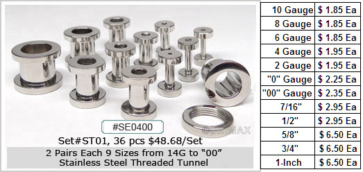 SE0400 Threaded Tunnel Stainless Steel MAIN