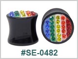 SE0482, Multi-Gem Rainbow plugs THUMBNAIL