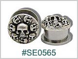 SE0565, Threaded End Tunnels Skulls THUMBNAIL