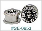 SE0650 Skull with Gems Threaded Tunnels THUMBNAIL