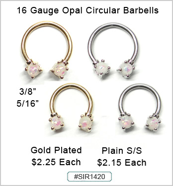 SIR1420 16G Opal Circular Barbells MAIN