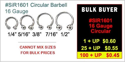 SiR1601, 16G Circular Barbell MAIN