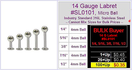 SL0101, SL14, 14G Labret MAIN