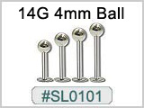 SL0101, SL14, 14G 4mm Ball Labret THUMBNAIL