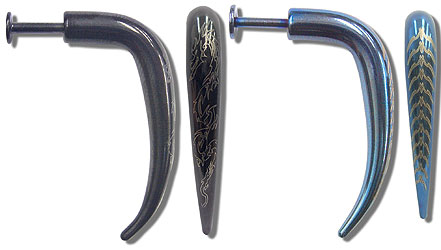 SL0139 Engraved Titanium Colored Labret MAIN