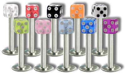 SL0273 16 Gauge UV Dice Labret MAIN